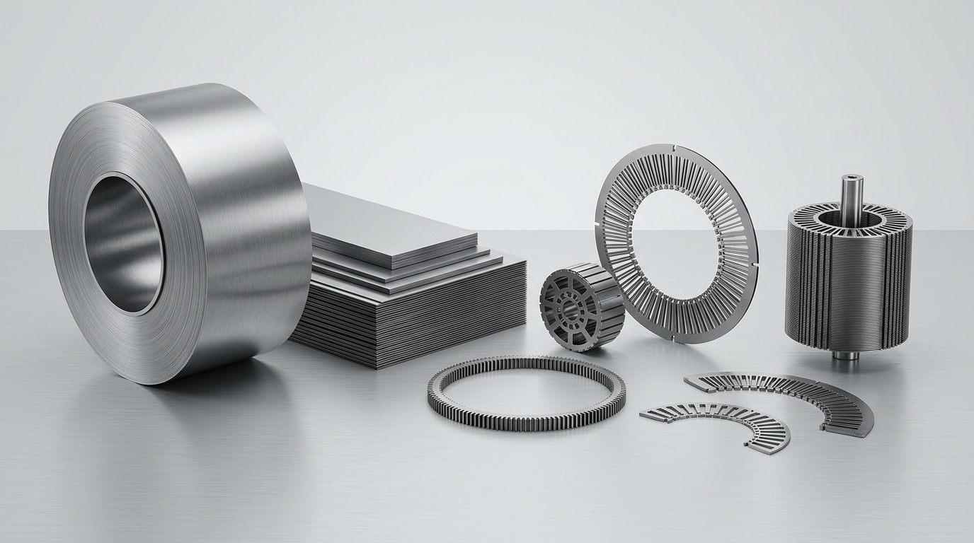 0.10mm ultra-thin premium lamination steel coil with precision stator and rotor laminations for high-speed motor cores