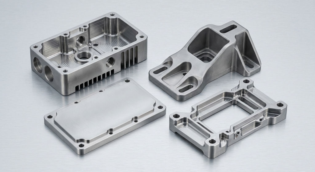 CNC machined 304 and 304L stainless steel housing, bracket, and cover components