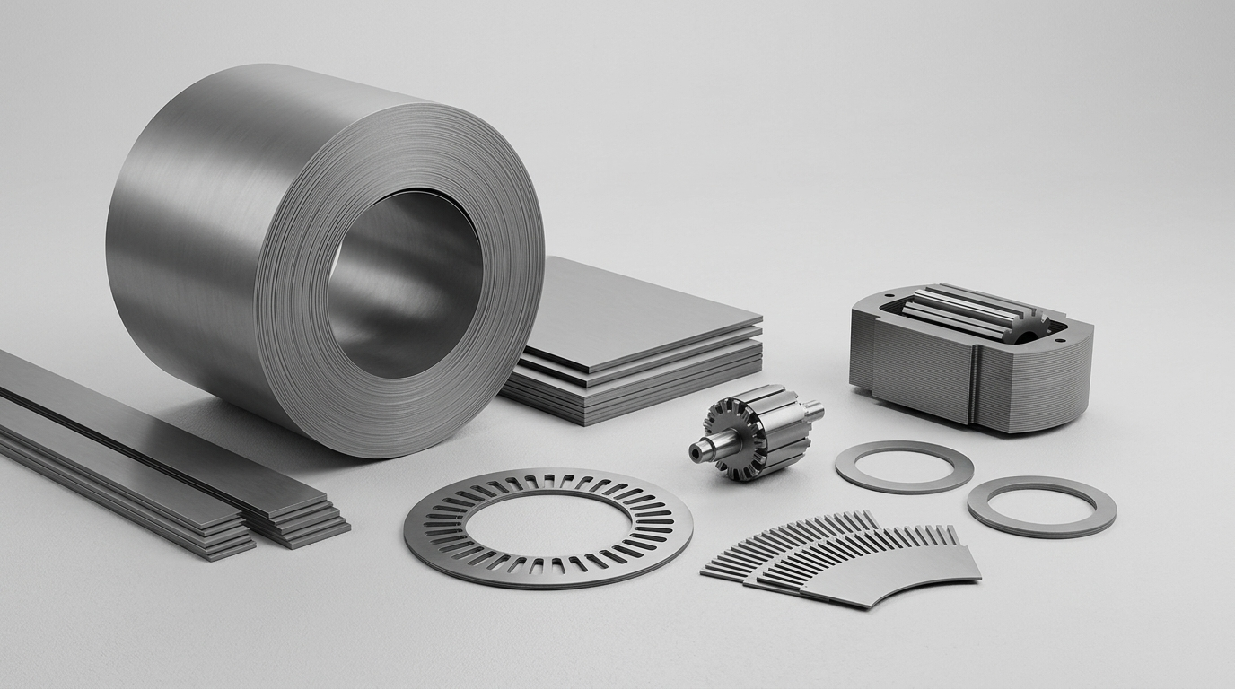 35W250 silicon steel coil with premium stamped stator and rotor laminations for high-efficiency motor cores