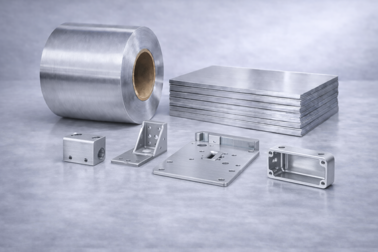 6061 aluminum for CNC machined structural components, including brackets, base plates, precision blocks, and machined housings