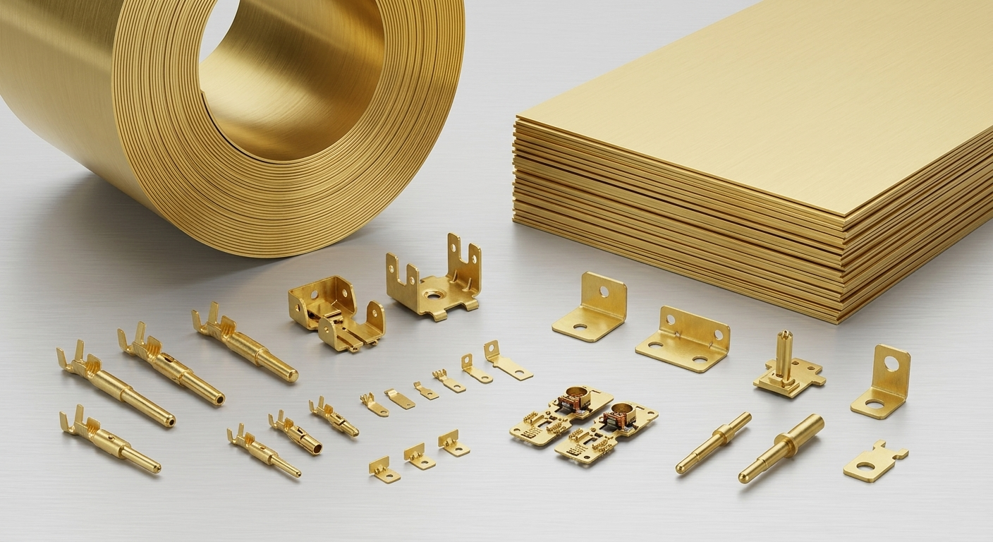 C2680 H65 yellow brass coil, sheets, terminal pins, connector parts, conductive tabs, and precision stamping components