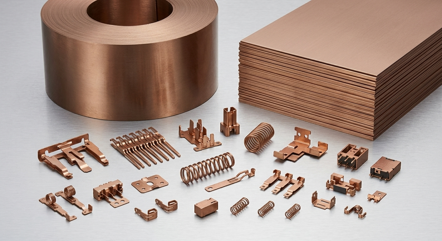 C5191 phosphor bronze coil, sheets, spring contacts, elastic terminals, connector parts, and precision stamping components