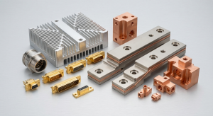 CNC machined copper alloy components with silver, gold plating, and electroless nickel plating for superior conductivity and corrosion resistance.