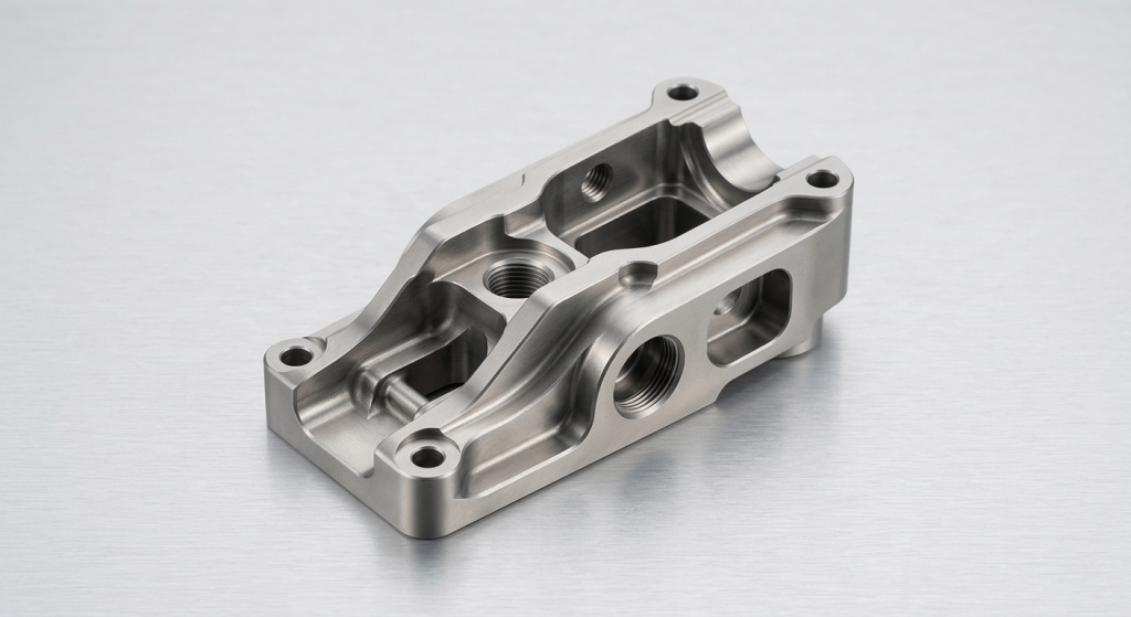 Precision CNC machined titanium part with fine surface finish