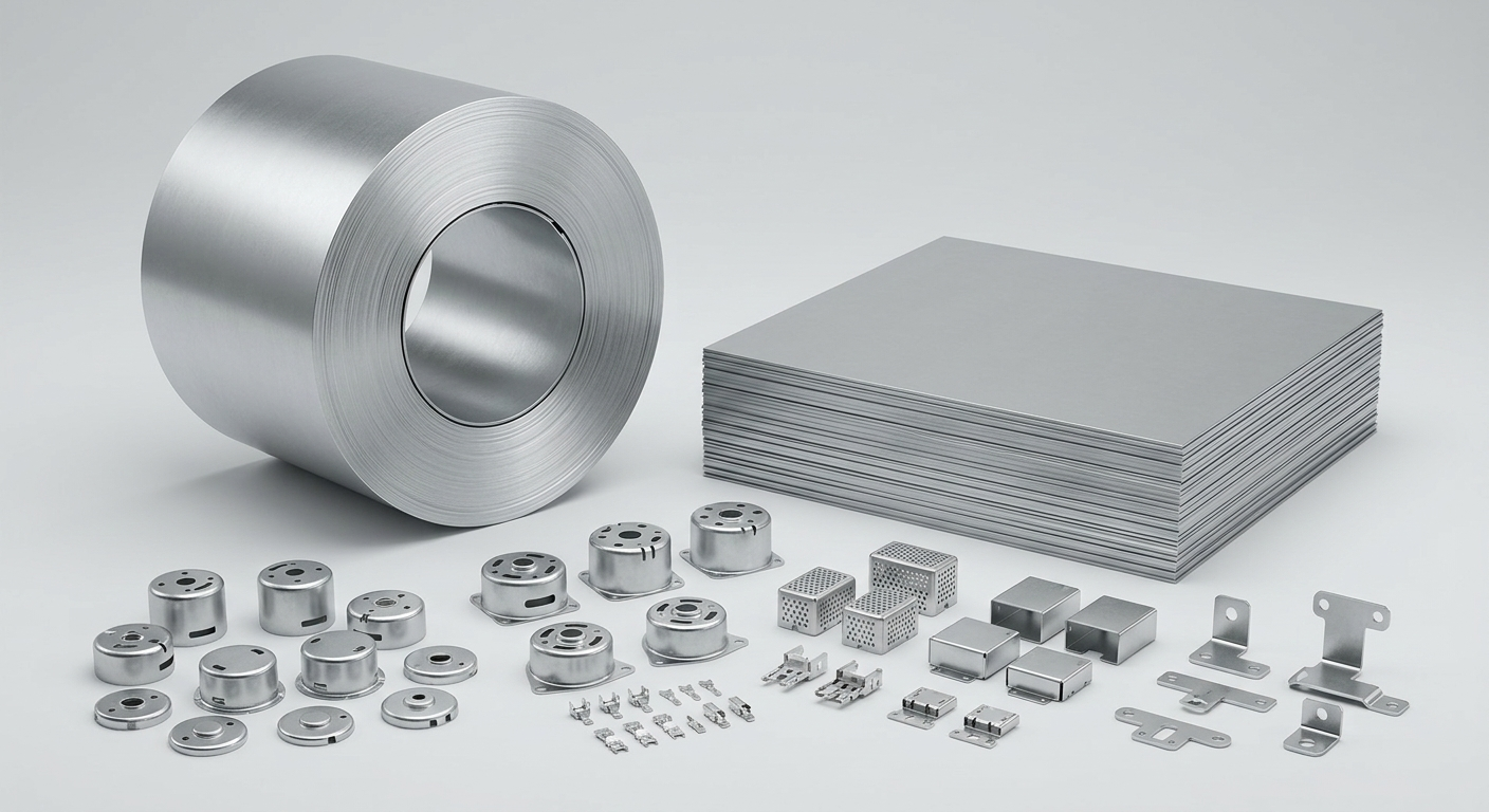 Drawing quality electro-galvanized steel coil, sheets, and stamped metal parts for motor casings, end covers, and terminals