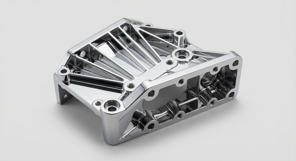 Electroplated zinc die casting part with chrome or nickel finish for automotive and luxury applications