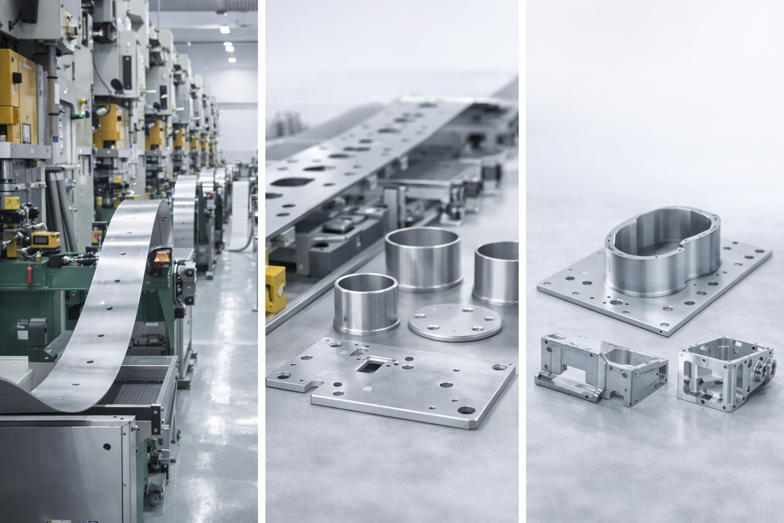 High-speed aluminum stamping production line with progressive die strip and automated feeding for scalable capacity