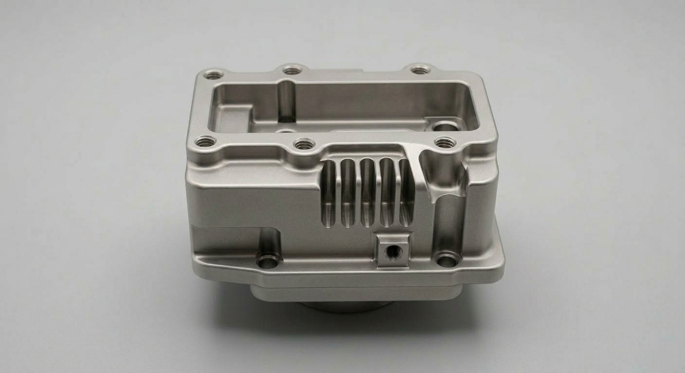 Precision CNC milled part with tumbled finish and smooth deburred matte metallic surface