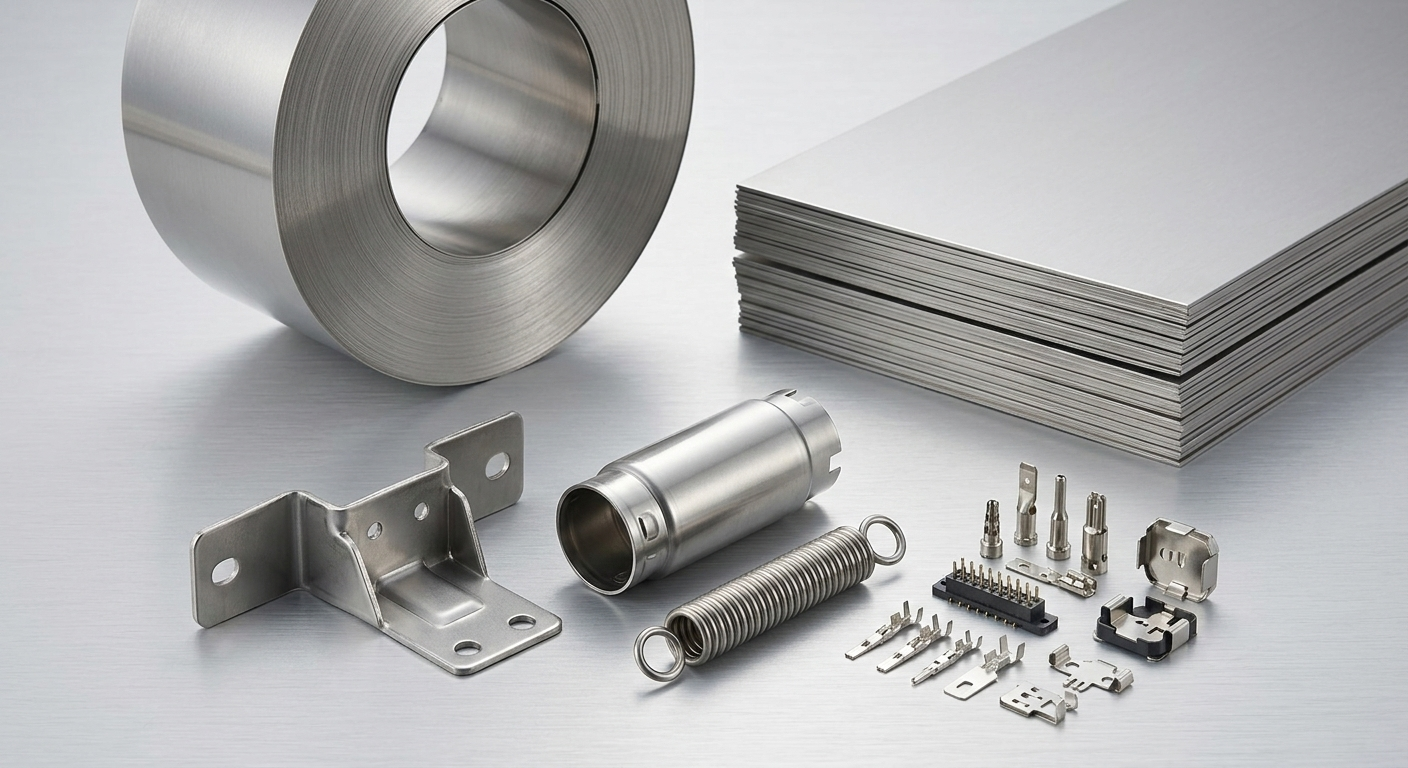 SUS201 stainless steel coil, sheets, deep drawn shell, spring, bracket, and terminal stamping parts