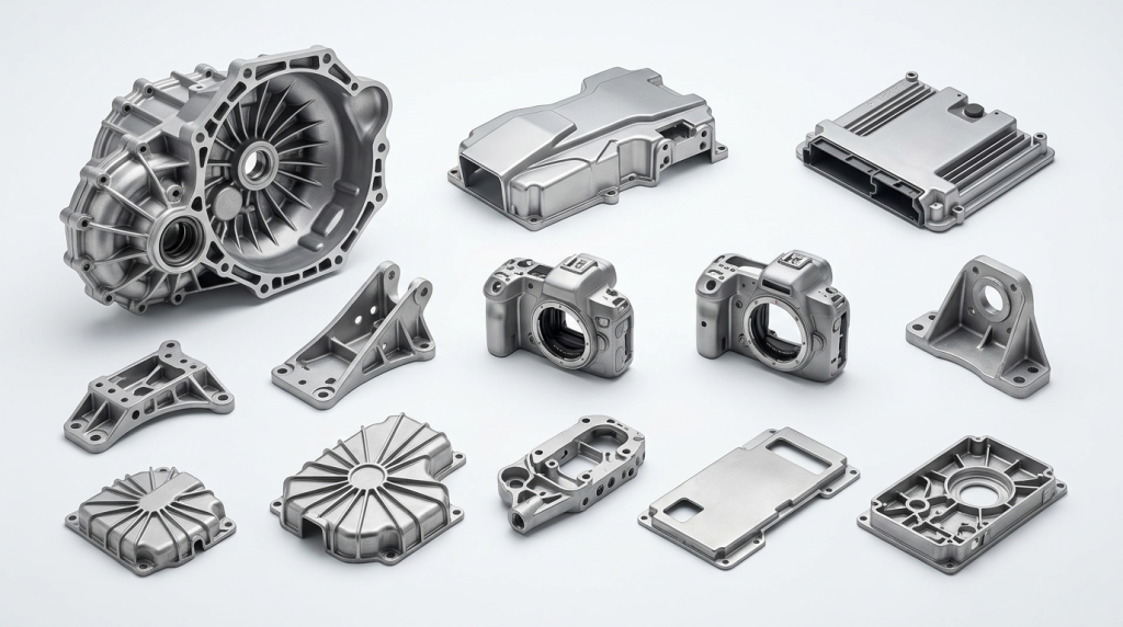 Magnesium alloy die casting mold and lightweight die cast part showing the magnesium die casting process