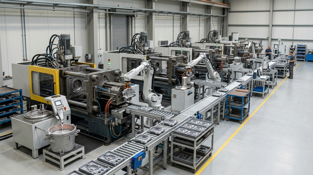 Advanced high pressure die casting machinery and automated production capacity
