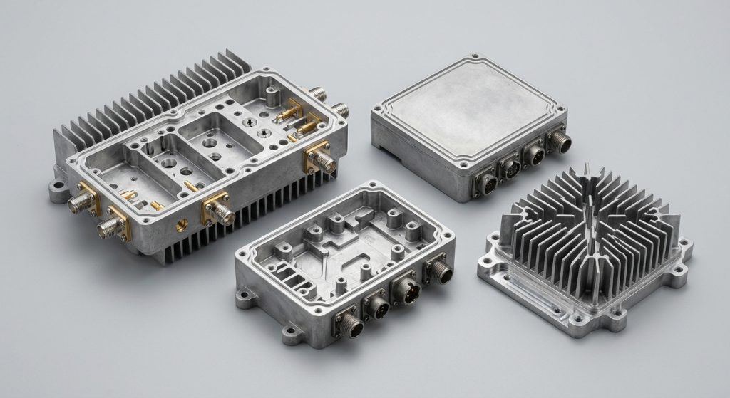 Telecommunication die cast housings for 5G and cooling modules