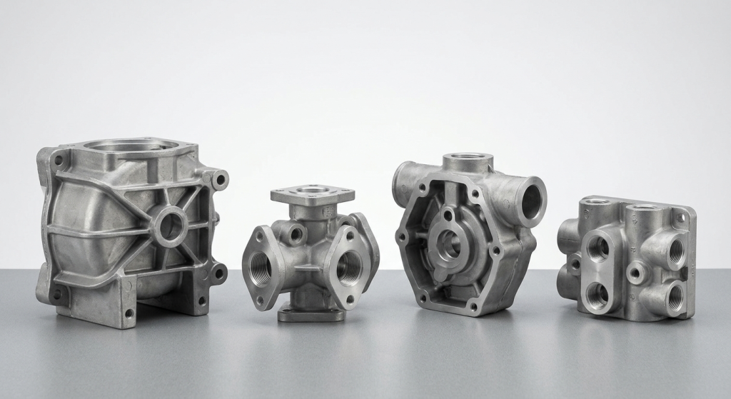 Industrial equipment low pressure die casting aluminum valve bodies pump housings and pneumatic manifold components